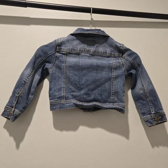 Oshkosh Girls Toddler Blue Jean Jacket 4T Snaps Cotton Long Sleeves Excellent - Picture 2 of 4